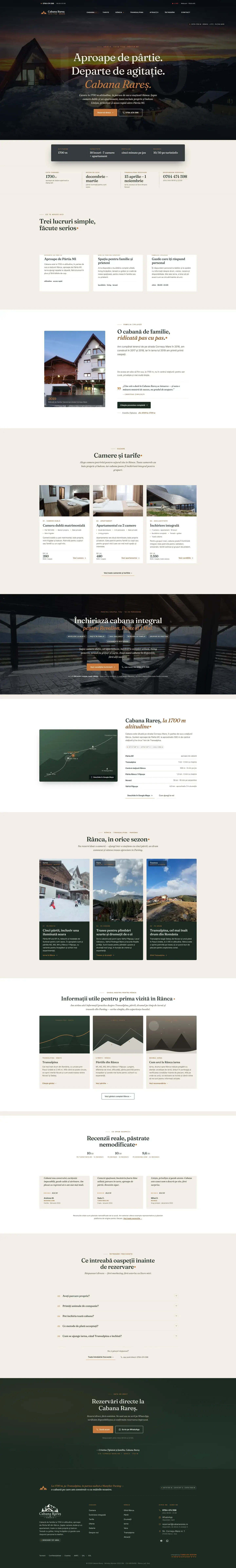Cabana Rareș — A 1700 m guest house, presented like a travel feature — full website