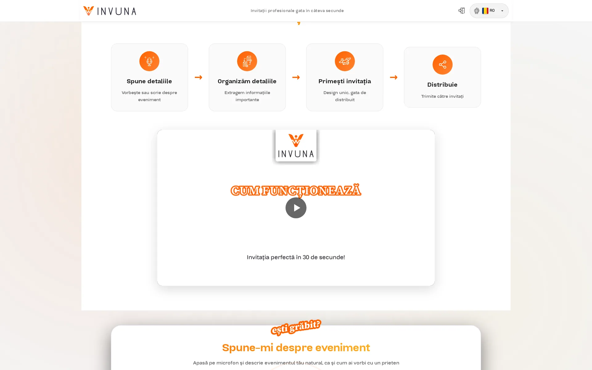 Invuna RSVP dashboard